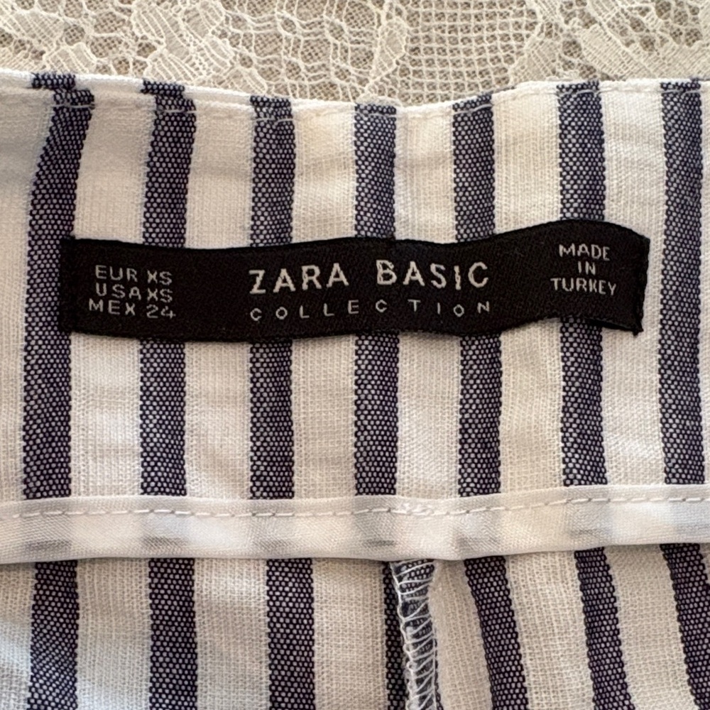 Zara Striped Ruffle Shorts - Picture 2 of 4